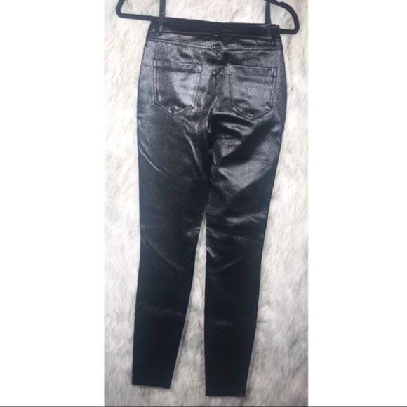 JustFab metallic silver & black studded punk jeggings jean leggings - Picture 5 of 8